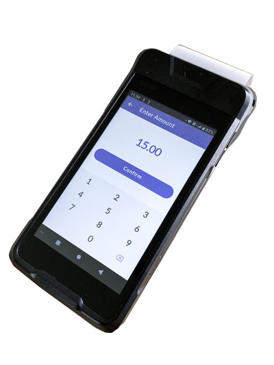 The N86 portable card payment terminal, available from eCOMM Merchant Solutions.